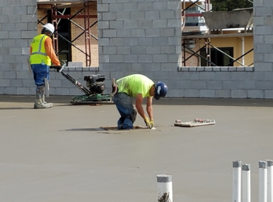 making the concrete smooth