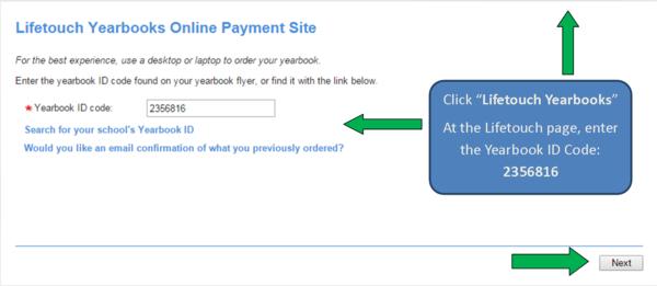 Lifetouch yearbook Online payment site picture